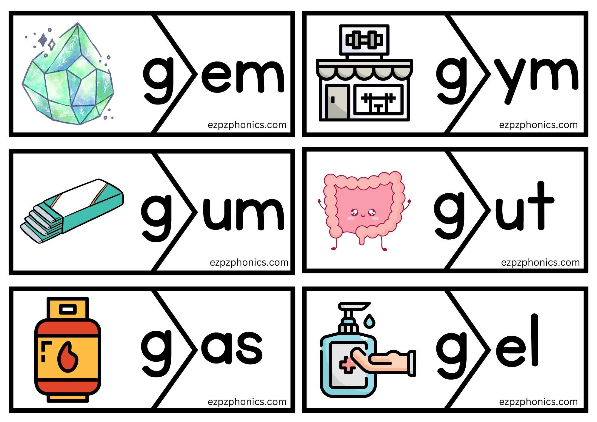 Letter G Puzzle Word Match 1